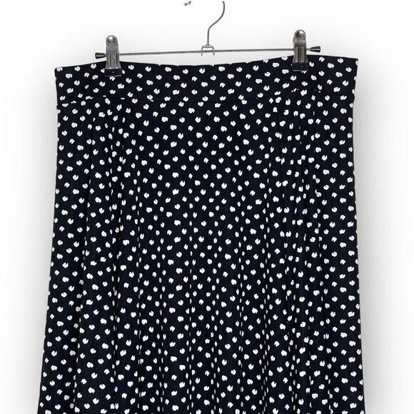 Lands’ End Black White Animal Print Dot A-Line Knee Length Skirt Women’s Size M - Picture 3 of 11